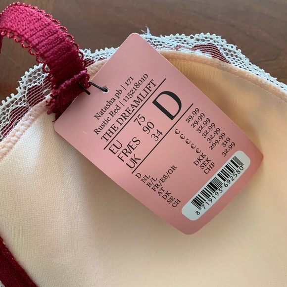 NWT Hunkemoller Natasha Dreamlift Bra Rustic Red - Picture 5 of 5